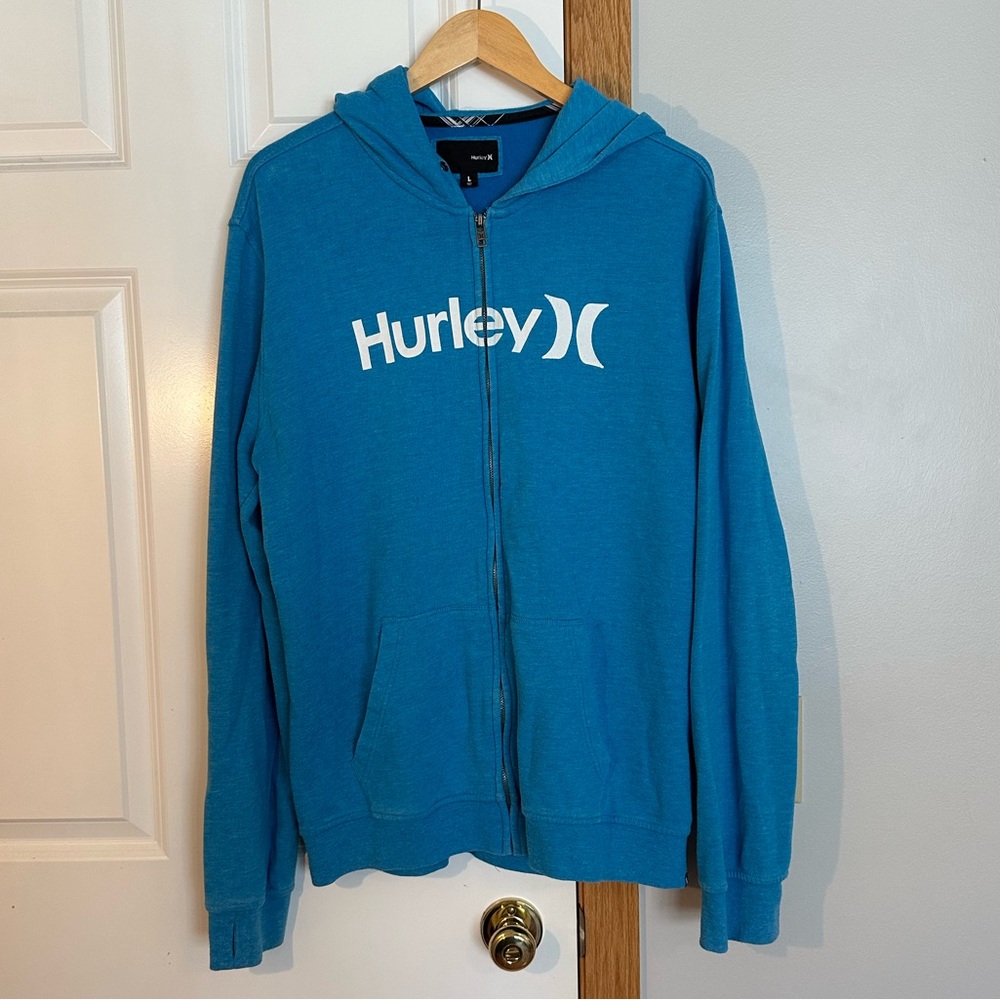 Hurley Blue Full-Zip Logo Hoodie